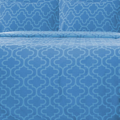 Light Blue King Cotton Blend Thread Count Washable Duvet Cover Set