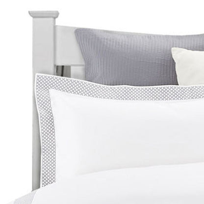 Gray and White Queen 100% Cotton 200 Thread Count Washable Duvet Cover Set