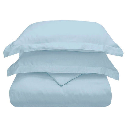 Light Blue Queen Modal Washable Duvet Cover Set With Two Shams