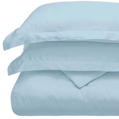 Light Blue Queen Modal Washable Duvet Cover Set With Two Shams
