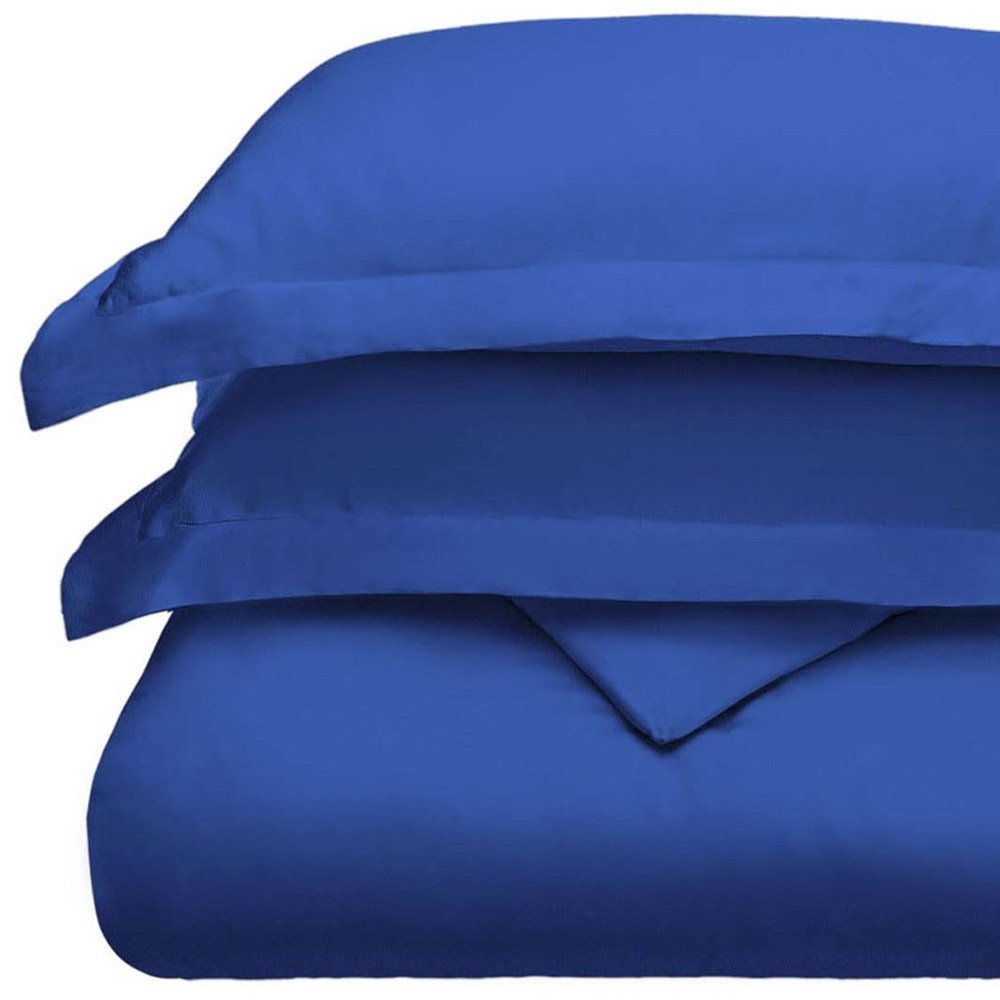 Navy Blue Queen Modal Washable Duvet Cover Set