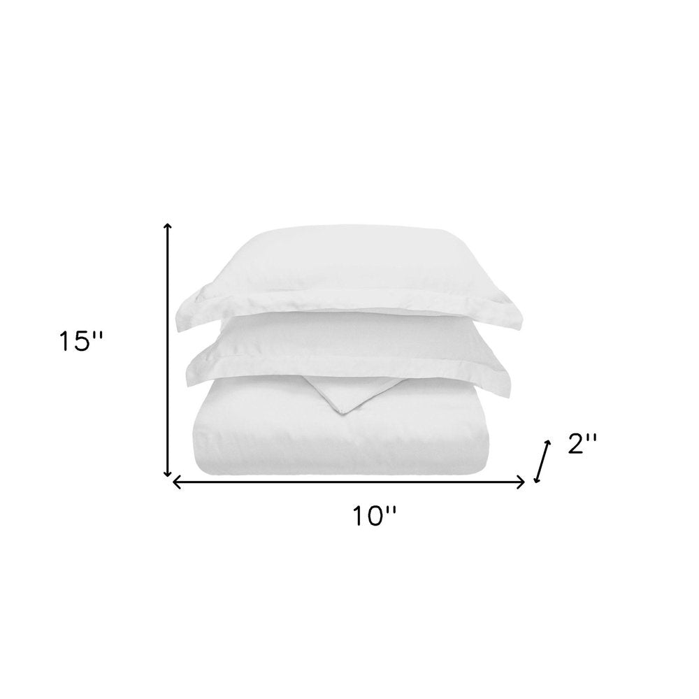 White Queen Cotton Blend 300 Thread Count Washable Duvet Cover Set HomeRoots