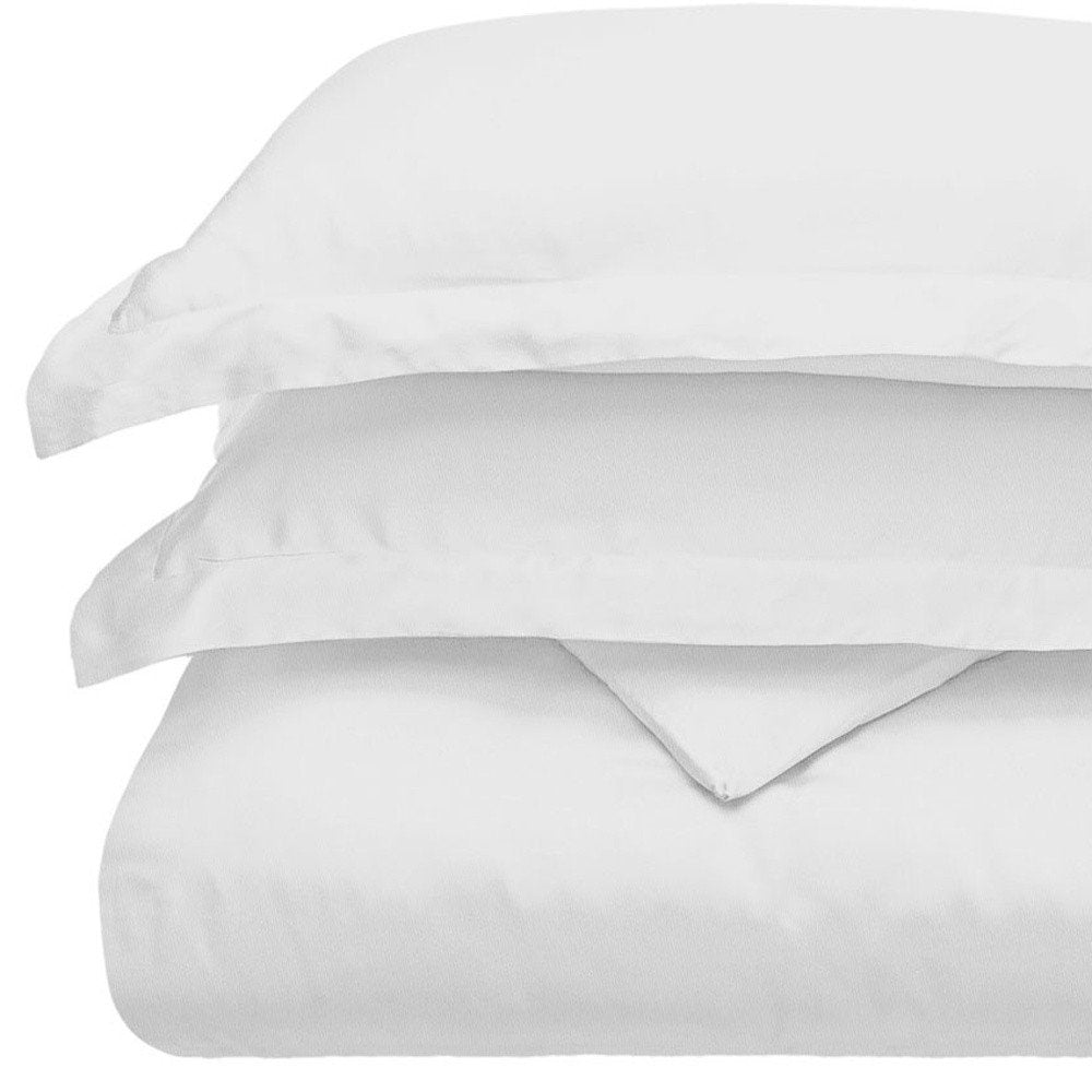 White Queen Cotton Blend 300 Thread Count Washable Duvet Cover Set HomeRoots