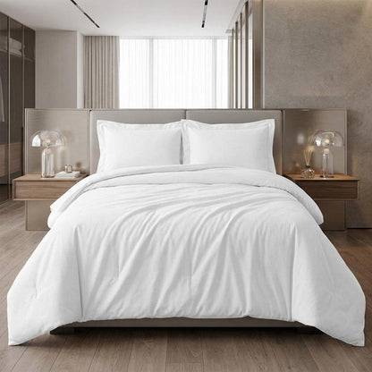 White Queen Cotton Blend 300 Thread Count Washable Duvet Cover Set HomeRoots