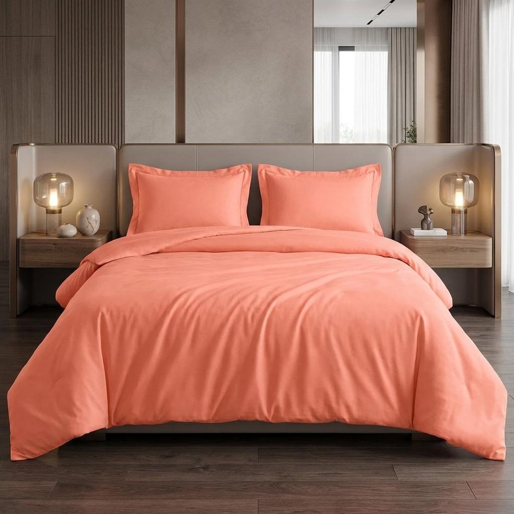 Coral King Cotton Blend 300 Thread Count Washable Duvet Cover Set HomeRoots