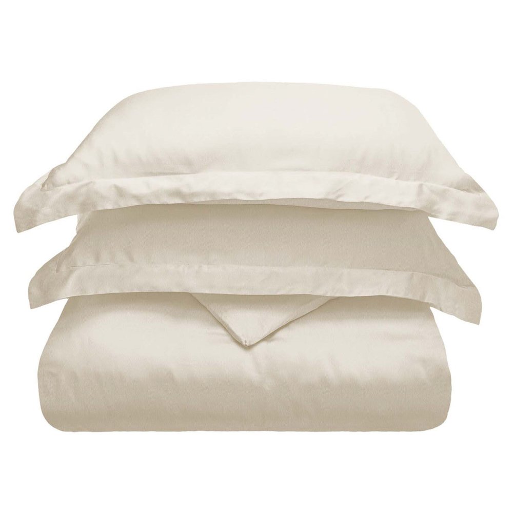 Ivory King Cotton Blend 300 Thread Count Washable Duvet Cover Set HomeRoots