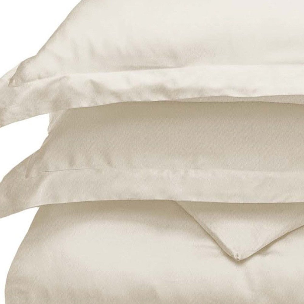 Ivory King Cotton Blend 300 Thread Count Washable Duvet Cover Set HomeRoots