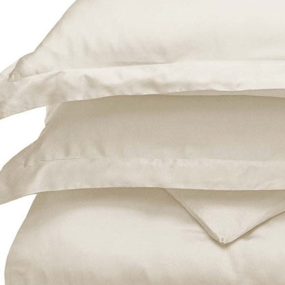 Ivory King Cotton Blend 300 Thread Count Washable Duvet Cover Set HomeRoots
