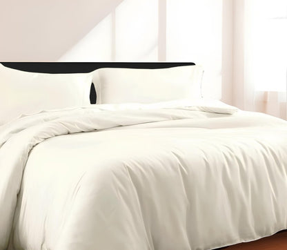 Ivory King Cotton Blend 300 Thread Count Washable Duvet Cover Set HomeRoots