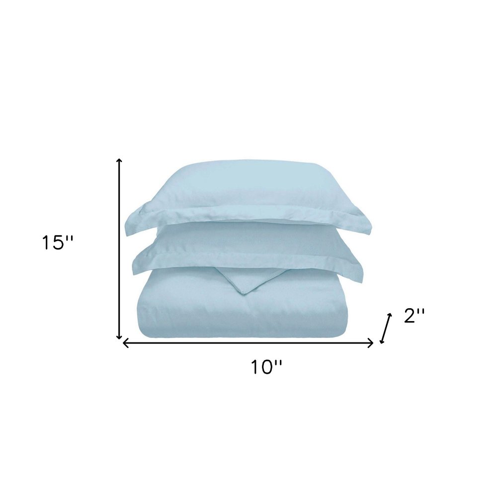 Light Blue King Modal Washable Duvet Cover Set With Two Shams — view 3