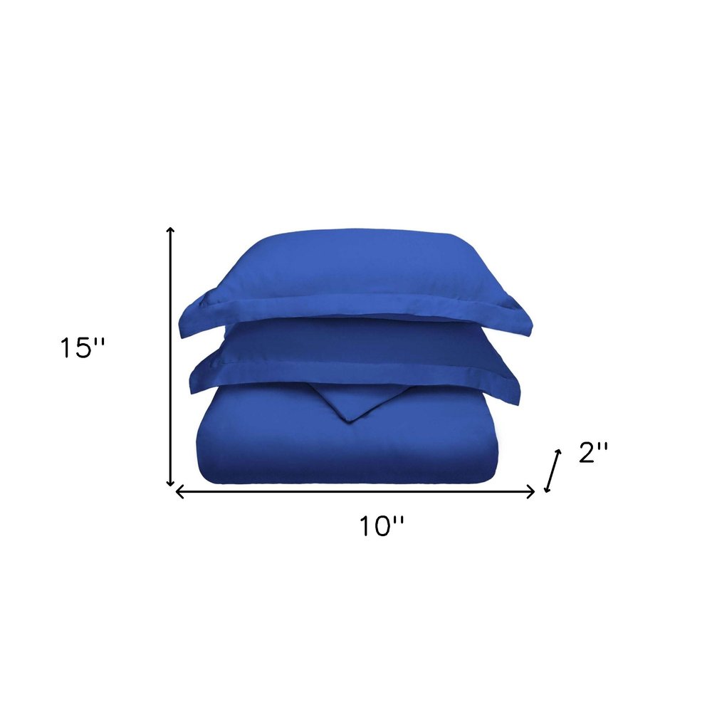 Navy Blue King Modal Washable Duvet Cover Set With Two Shams — view 3
