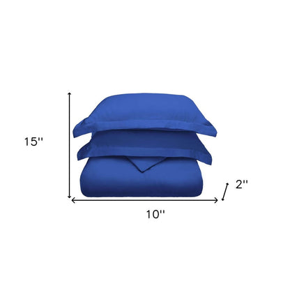 Navy Blue King Modal Washable Duvet Cover Set With Two Shams