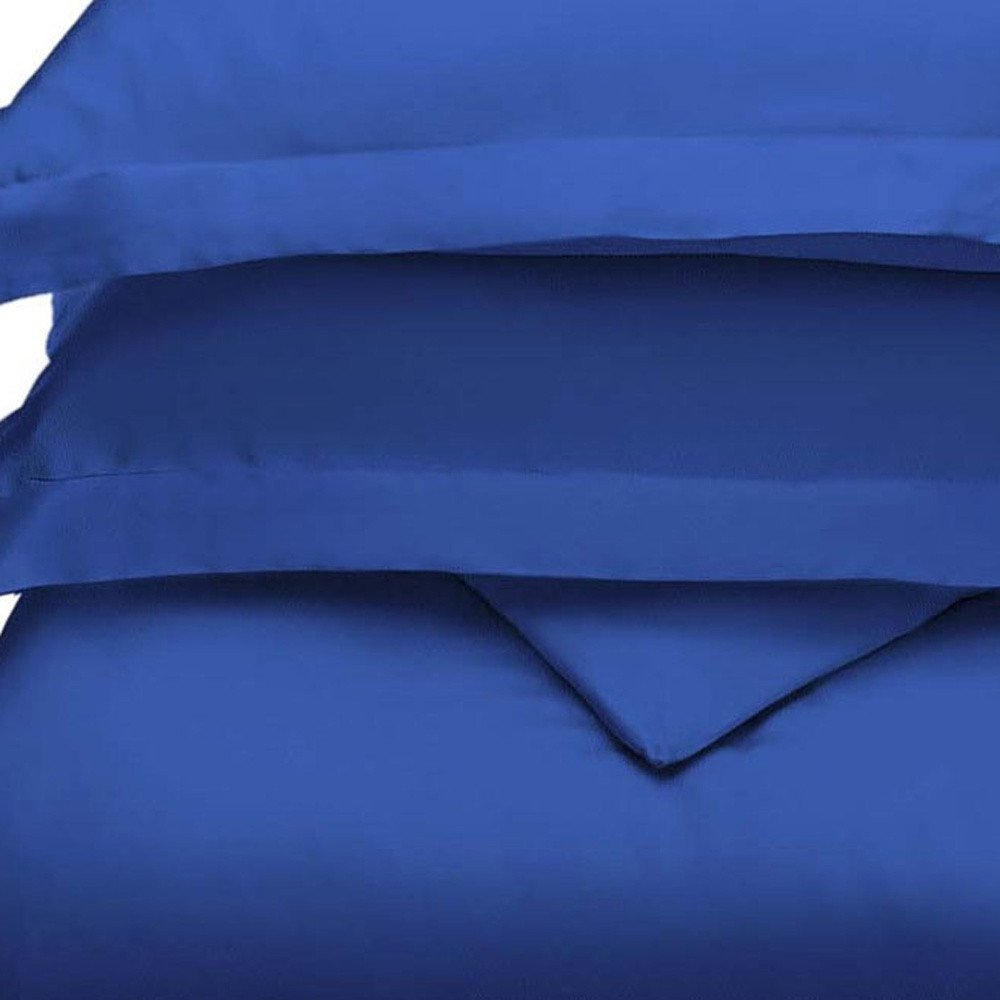 Navy Blue King Modal Washable Duvet Cover Set With Two Shams — view 4
