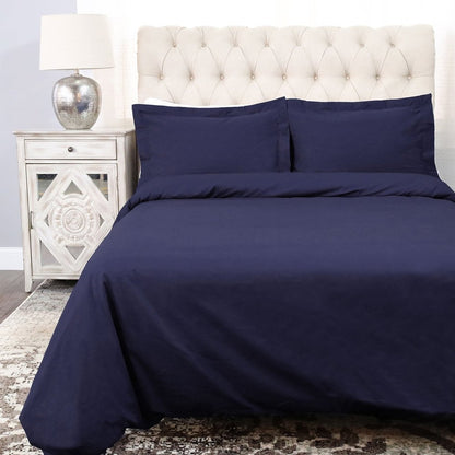 White Queen 100% Cotton 300 Thread Count Washable Duvet Cover Set HomeRoots