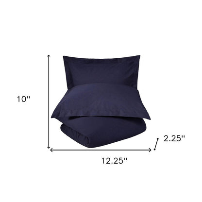 Blue Queen Cotton Washable Duvet Cover Set With Two Shams HomeRoots