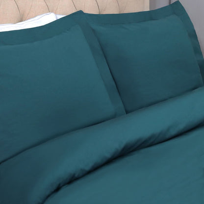 Navy Blue Twin Cotton Washable Duvet Cover Set With Sham HomeRoots