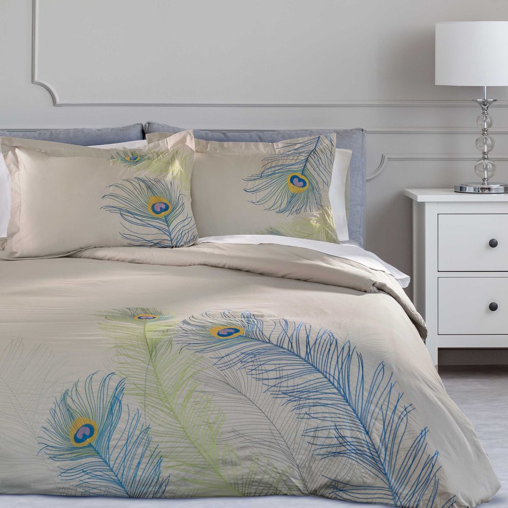 Blue and White King 100% Cotton 200 Thread Count Washable Duvet Cover Set HomeRoots