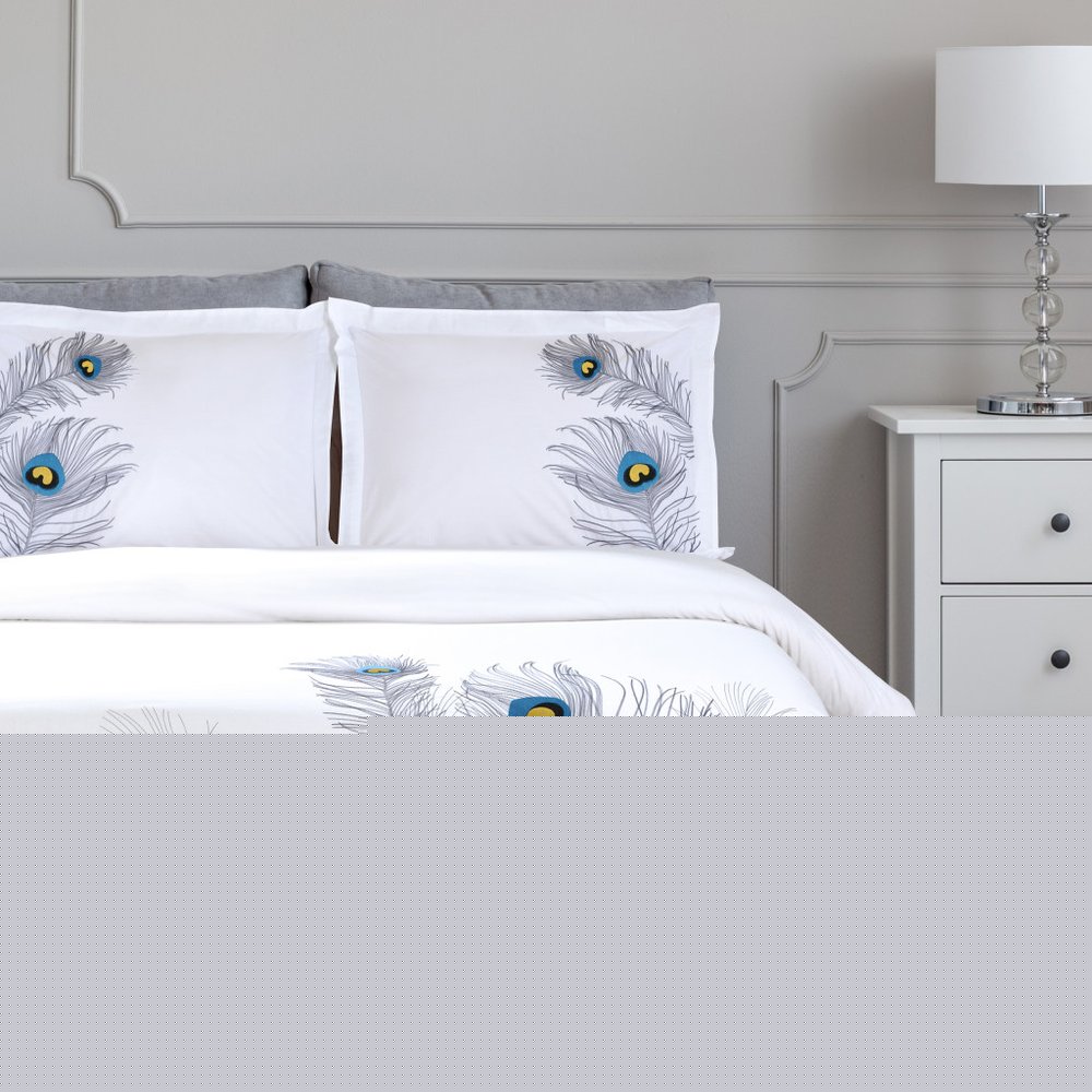 Blue and White King 100% Cotton 200 Thread Count Washable Duvet Cover Set HomeRoots