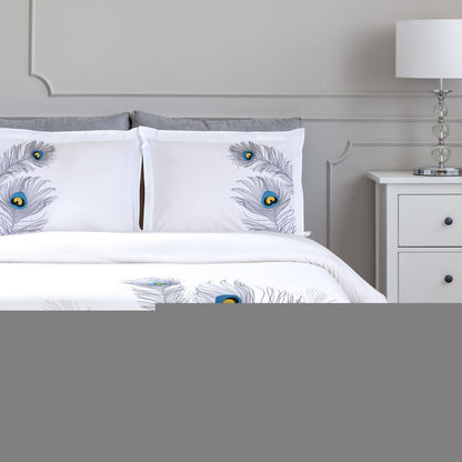 Blue and White King 100% Cotton 200 Thread Count Washable Duvet Cover Set HomeRoots