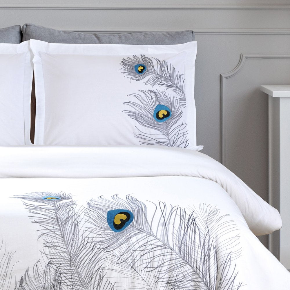 Blue and White King 100% Cotton 200 Thread Count Washable Duvet Cover Set HomeRoots