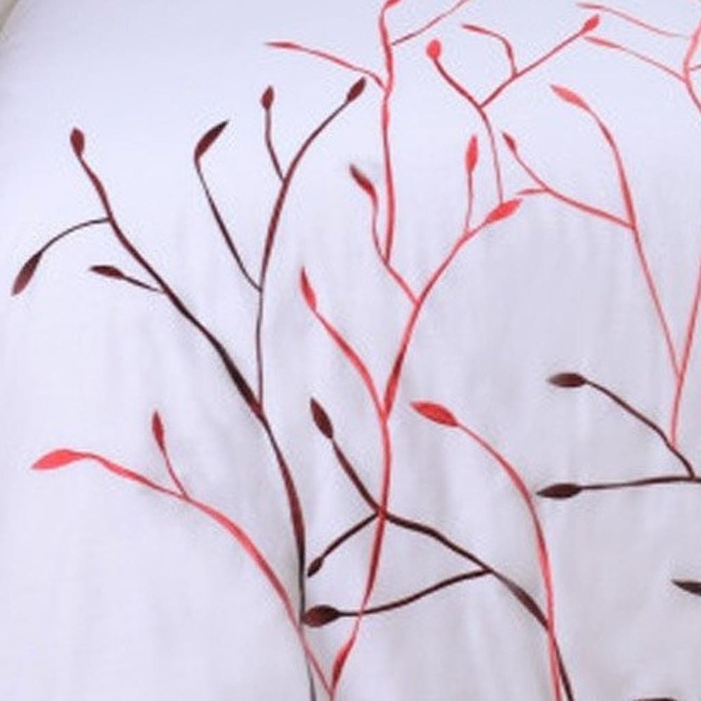 White And Red Queen Cotton Washable Duvet Cover Set With Two Shams — view 8