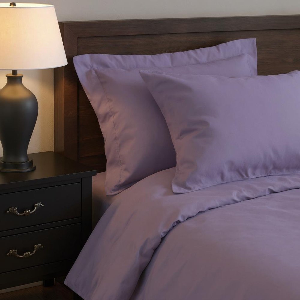Lavender Queen Cotton Washable Duvet Cover Set With Two Shams — view 5