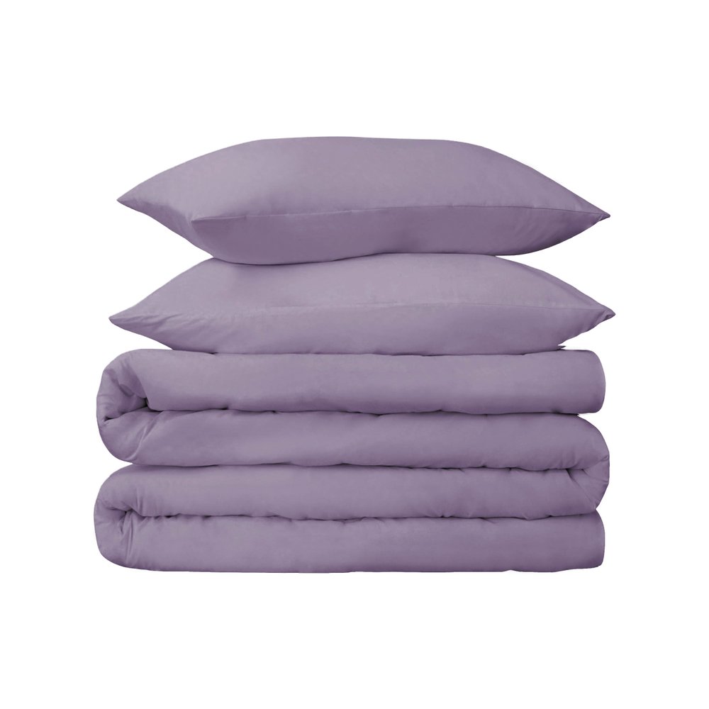 Lavender Queen Cotton Washable Duvet Cover Set With Two Shams — view 1