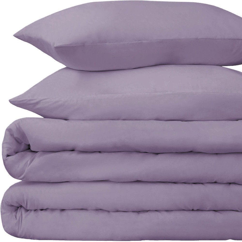 Lavender King Cotton Washable Duvet Cover Set With Two Shams — view 4