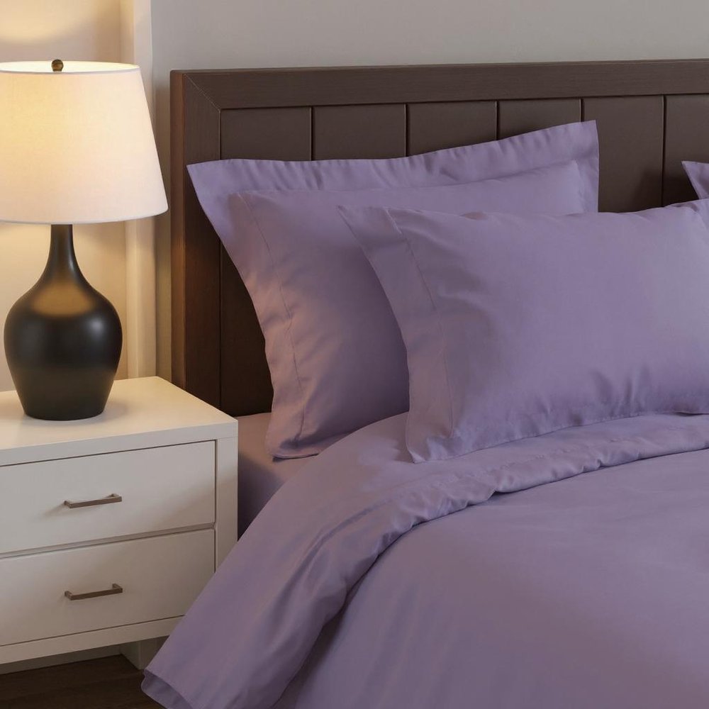 Lavender King Cotton Washable Duvet Cover Set With Two Shams — view 5