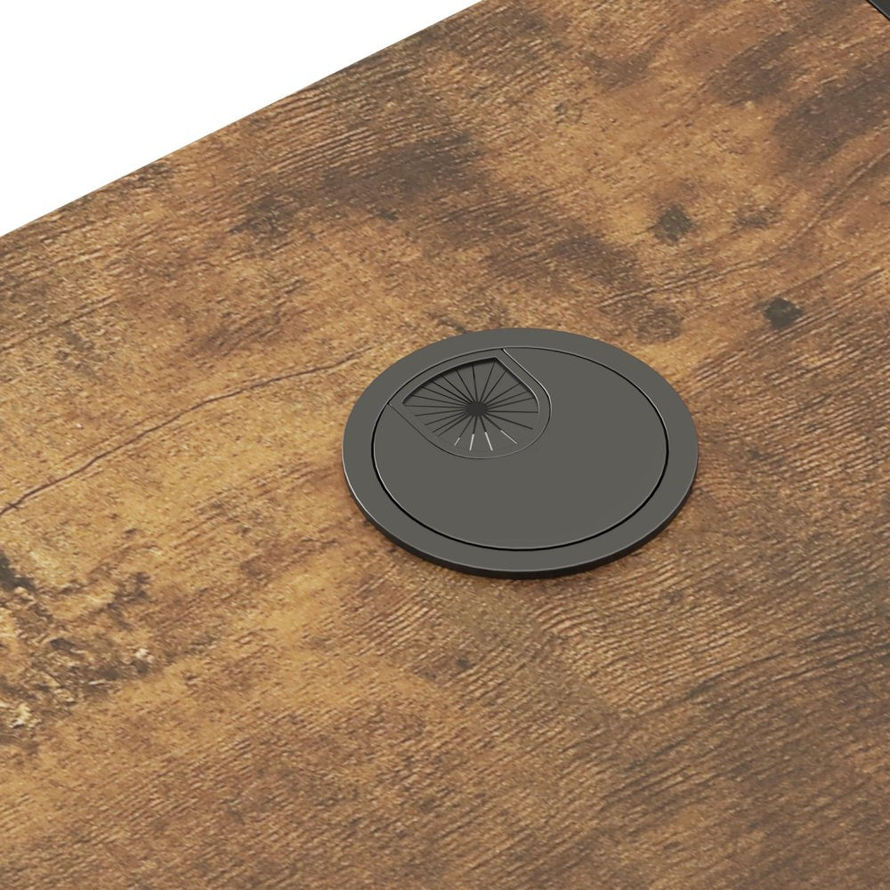 55" Adjustable Brown and Black and Black Computer Desk HomeRoots