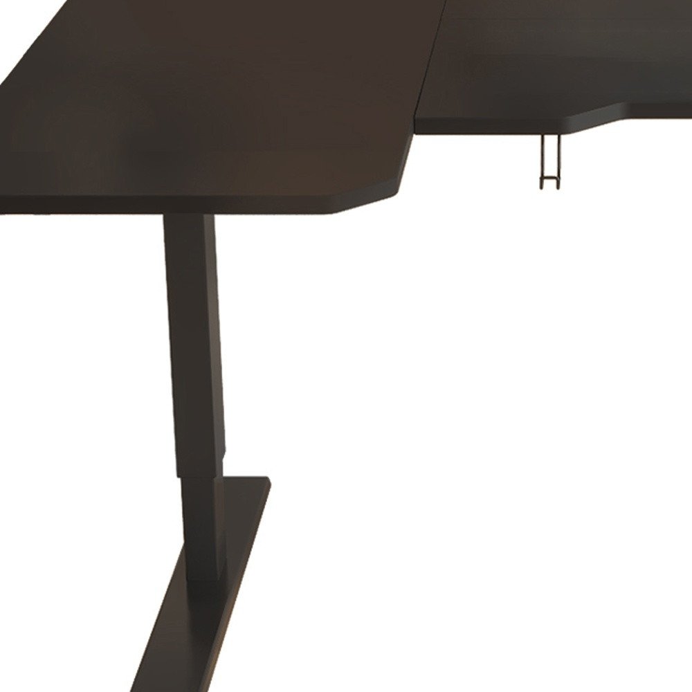 59" Adjustable Black L Shape Computer Desk HomeRoots