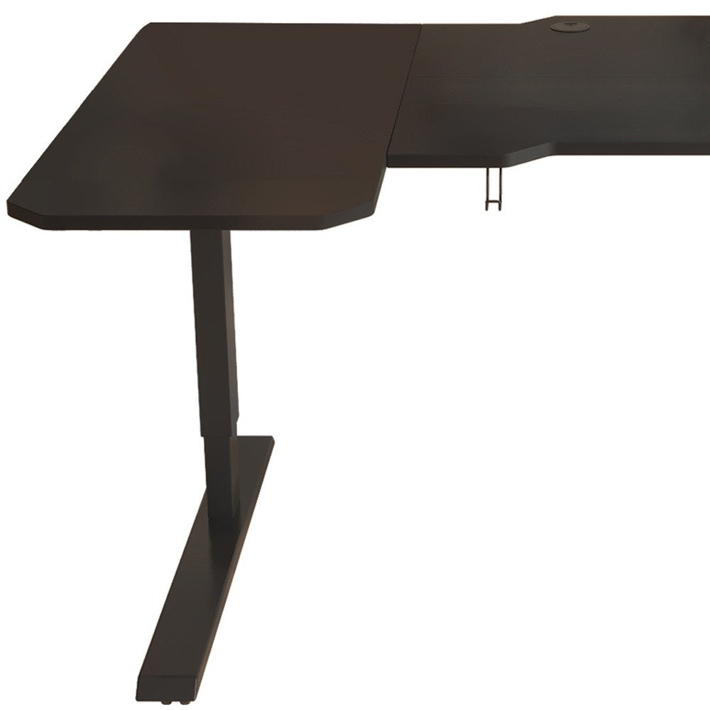 59" Adjustable Black L Shape Computer Desk HomeRoots