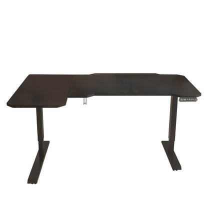 59" Adjustable Black L Shape Computer Desk HomeRoots