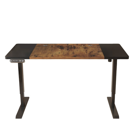 63" Adjustable Brown and Black Standing Desk HomeRoots