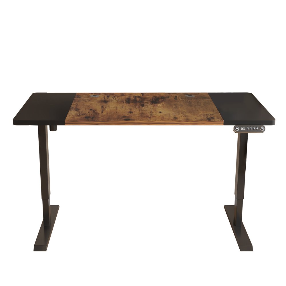 63" Adjustable Brown and Black Standing Desk HomeRoots
