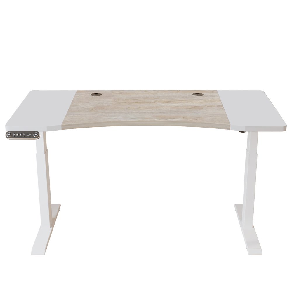 63" Adjustable Brown and White Standing Desk HomeRoots