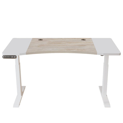 63" Adjustable Brown and White Standing Desk HomeRoots