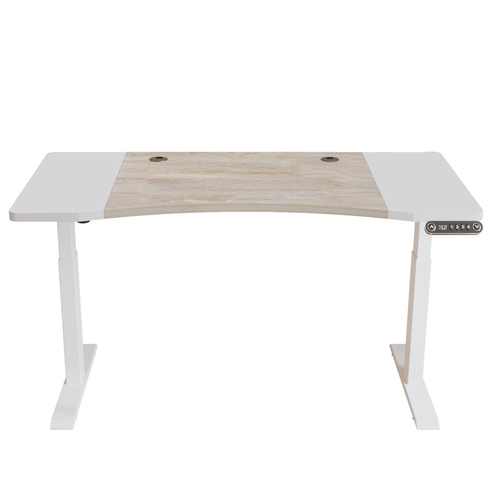 63" Adjustable Brown and White Standing Desk HomeRoots