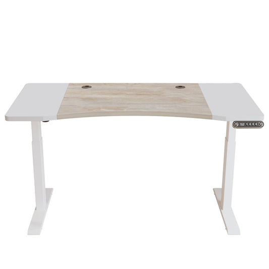 63" Adjustable Brown and White Standing Desk HomeRoots