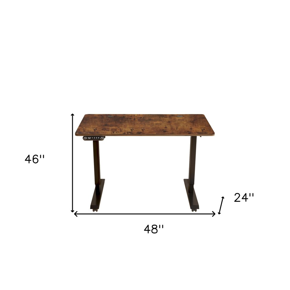 48" Adjustable Brown and Black Computer Desk HomeRoots