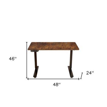 48" Adjustable Brown and Black Computer Desk HomeRoots