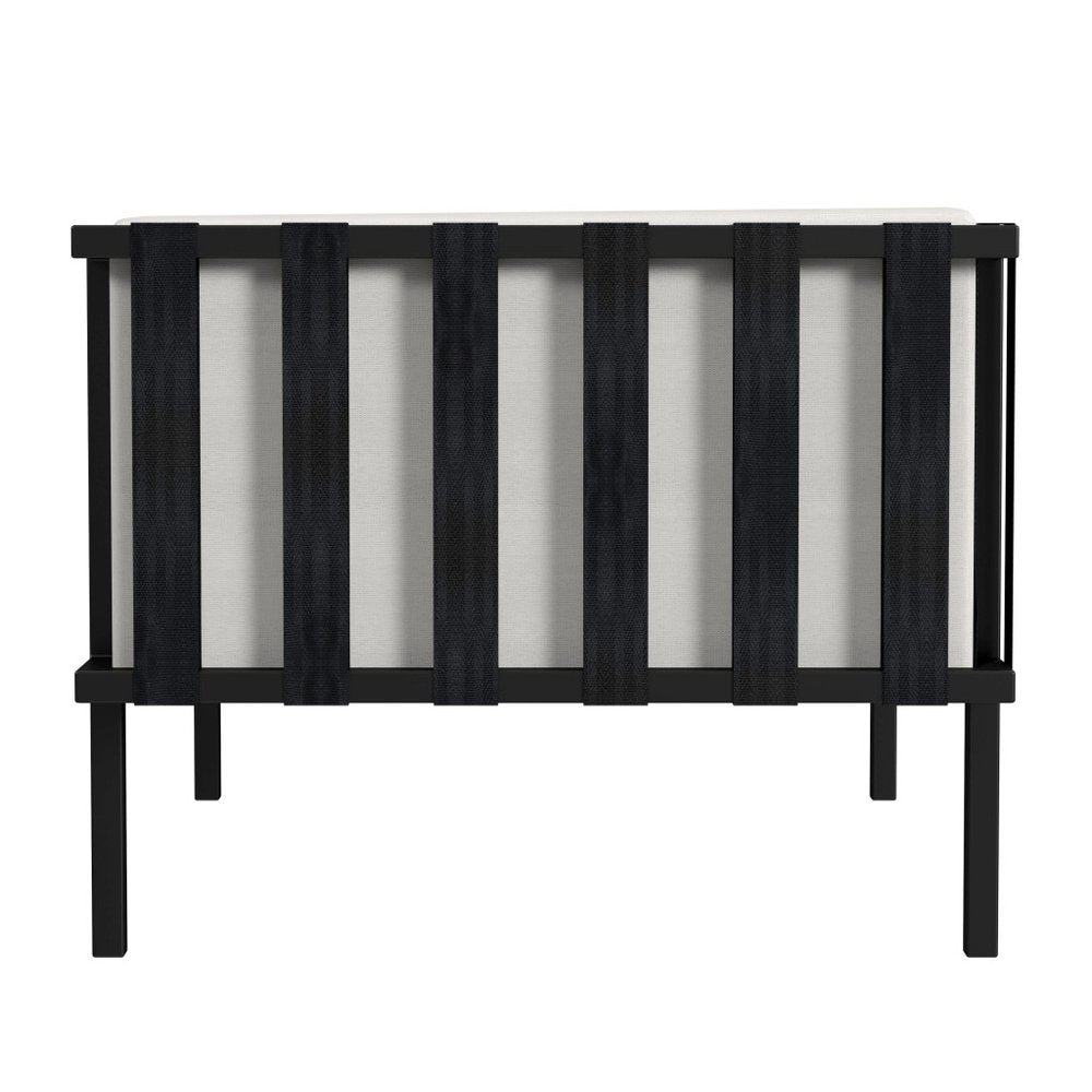 77" Black Iron and Cushions Patio Sofa HomeRoots