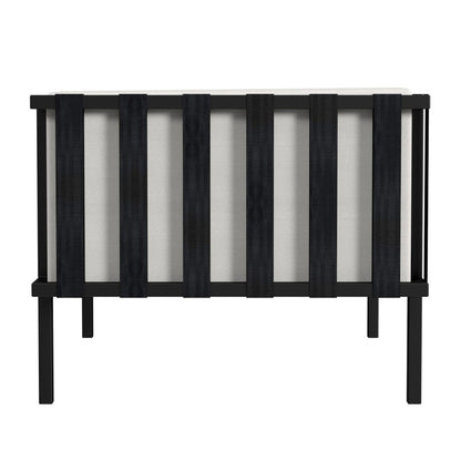 77" Black Iron and Cushions Patio Sofa HomeRoots