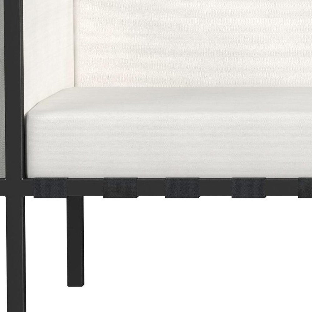 77" Black Iron and Cushions Patio Sofa HomeRoots