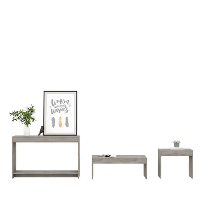 Set of Three 43" Light Gray Coffee Table