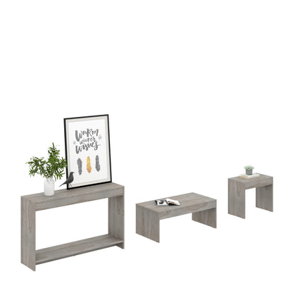 Set of Three 43" Light Gray Coffee Table