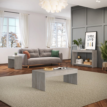 Set of Three 43" Light Gray Coffee Table