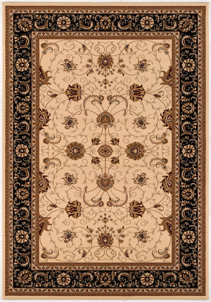 10' X 13' Black and Tan Oriental Washable Non Skid Area Rug - 27.0" (L) x 180.0" (W) x 0.6" (H)