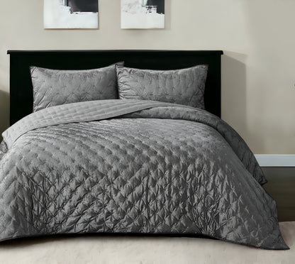 Gray Twin Polyester 220 Thread Count Washable Down Comforter Set