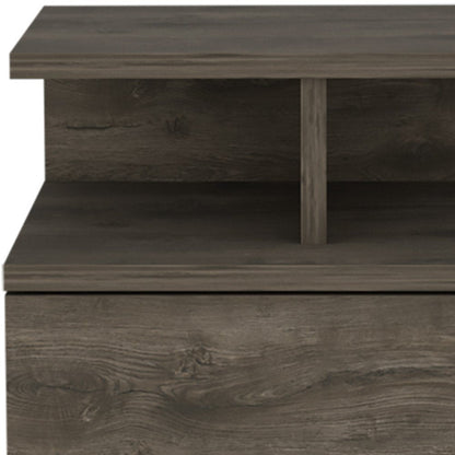 14" Brown Wood One Drawer Floating Nightstand HomeRoots